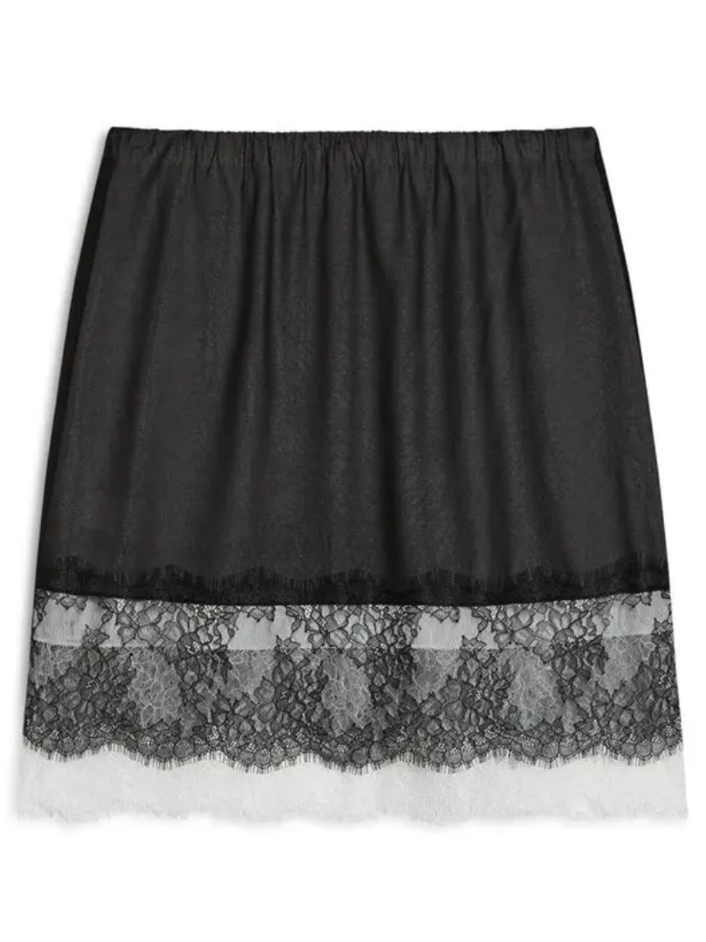Helmut Lang Lace-trimmed Silk-blend Mini Skirt Black
